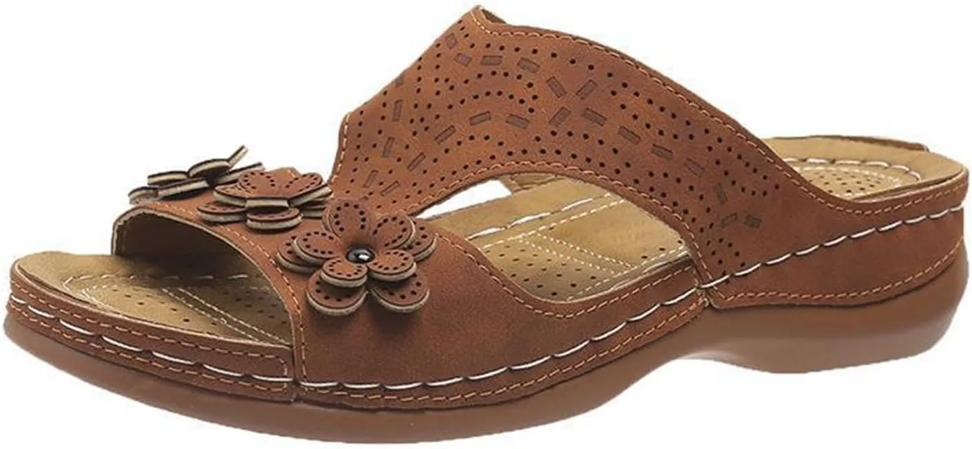 Sandals Women Comfortable Dressy Wedge Sandals Orthopedic Slippers Arch Support Flip Flops Summer Walking Orthotic Slides
