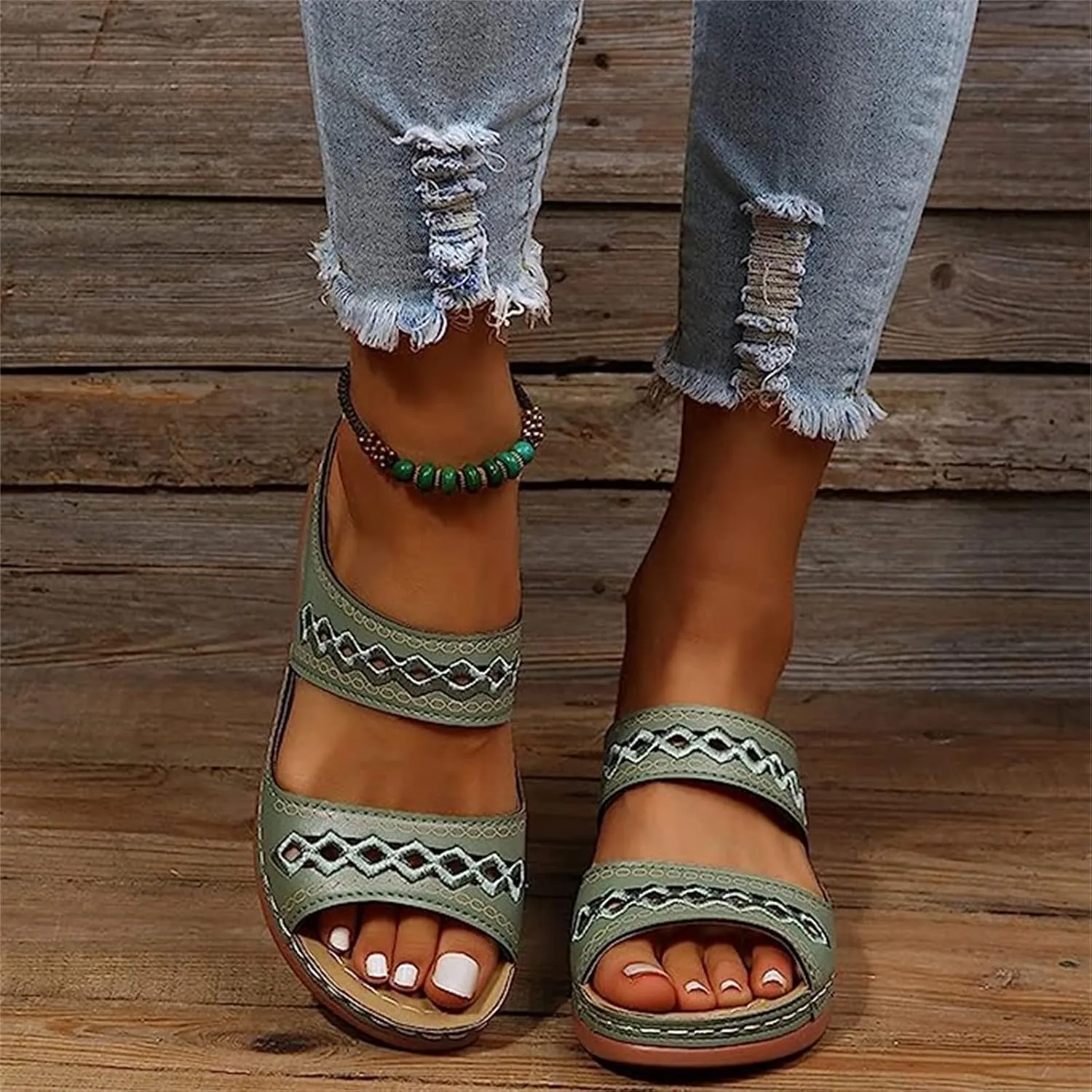 Sandals Women Dressy Summer Flat Island Cute Casual Beach Shoes Comfortable Arch Support Orthopedic Flip Flops 2025