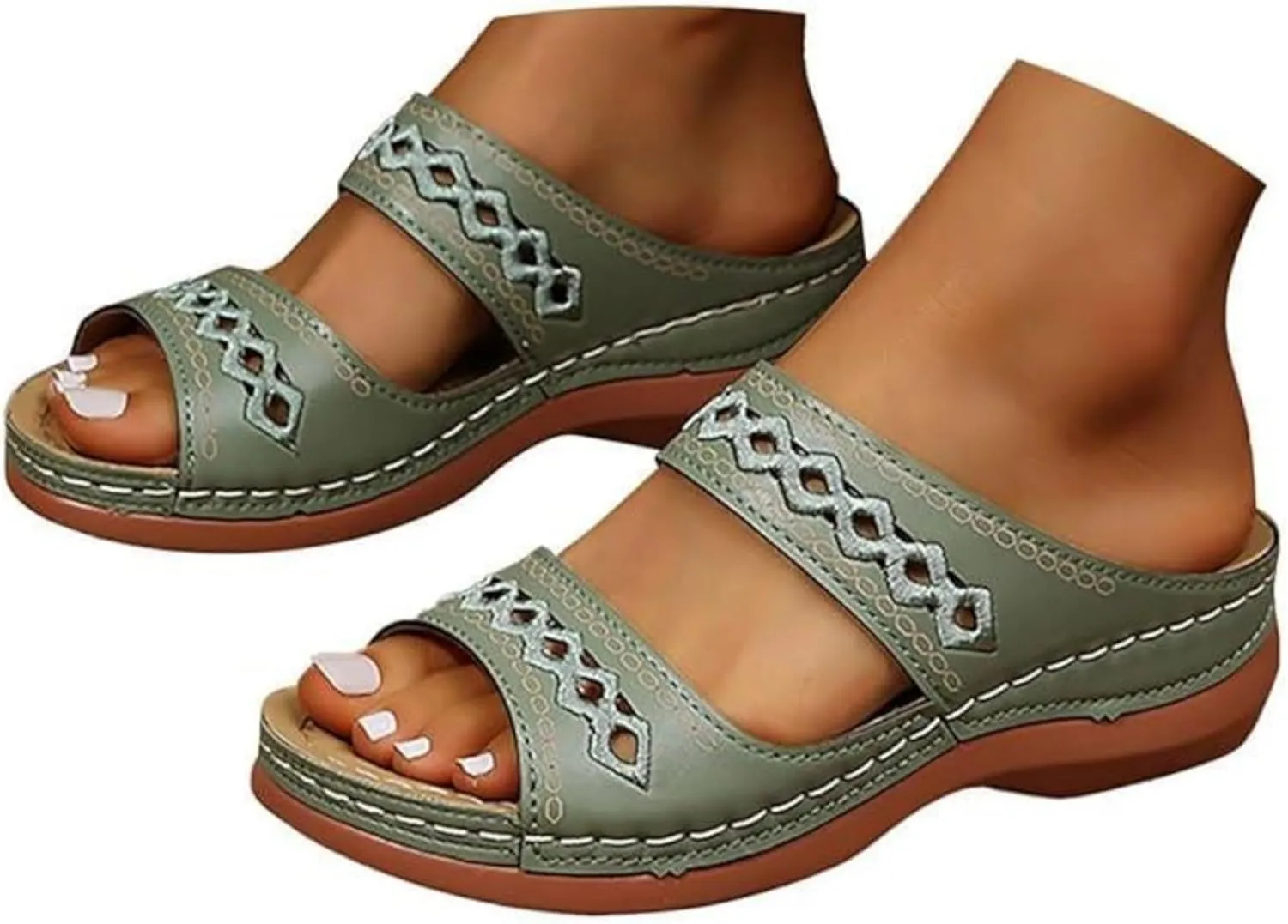 Sandals Women Dressy Summer Flat Island Cute Casual Beach Shoes Comfortable Arch Support Orthopedic Flip Flops 2025