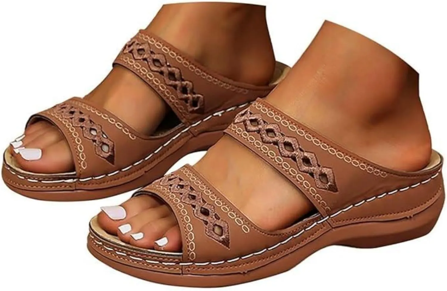 Sandals Women Dressy Summer Flat Island Cute Casual Beach Shoes Orthotic Slides Comfort Walking Orthopedic Flip Flops