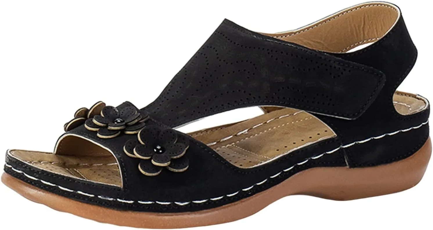 SBGMoSJ Plantar Fasciitis Sandals for Women Womens Orthopedic Sandals 9 Platform Sandals Women Dressy Cute Black Sandals for Women Orthopedic Shoes for Women Sandals Everyday Sandals for Women