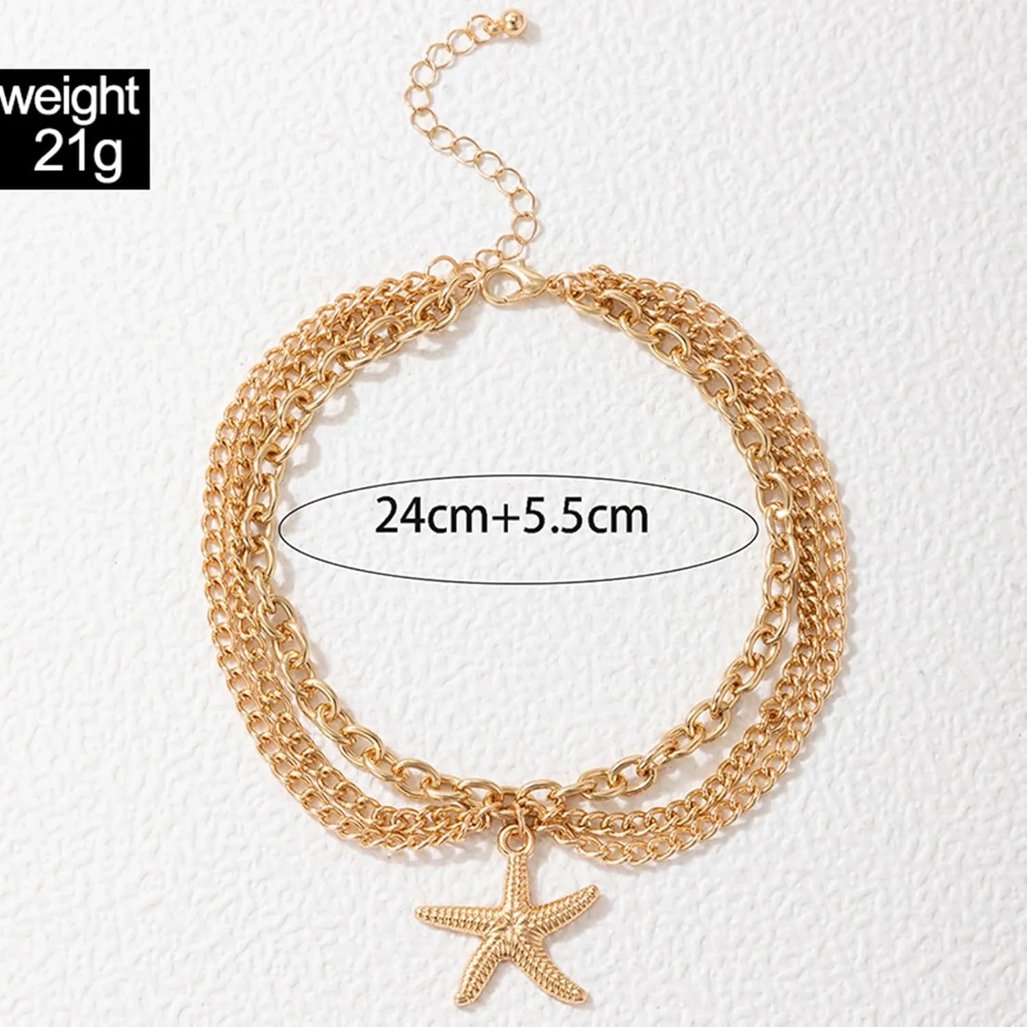 Shell Anklet for Women Gold Starfish Ankle Bracelets Waterproof Chain Anklets Adjustable Shell Layered Ankle Bracelets Summer Beach Anklets Foot Chain Jewelry
