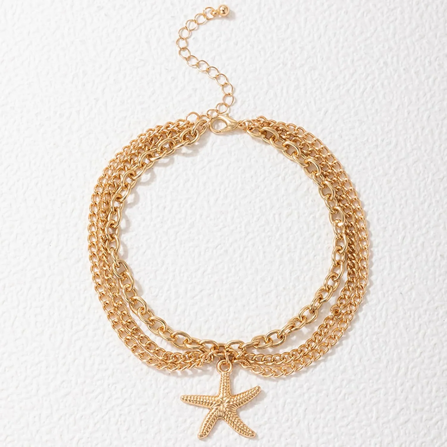 Shell Anklet for Women Gold Starfish Ankle Bracelets Waterproof Chain Anklets Adjustable Shell Layered Ankle Bracelets Summer Beach Anklets Foot Chain Jewelry