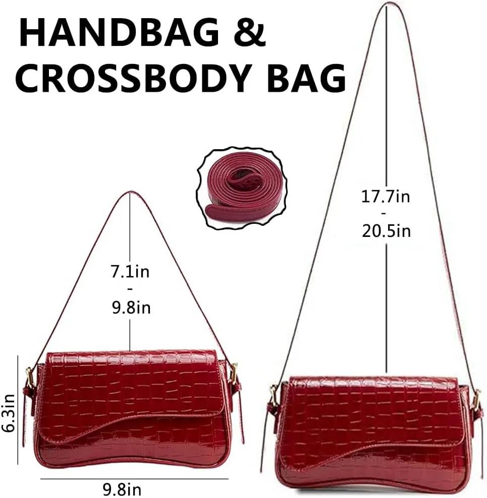 Shoulder Purses for Women, Trendy Purse Clutch Purse Handbag PU Leather Tote Bag Crossbody Bags