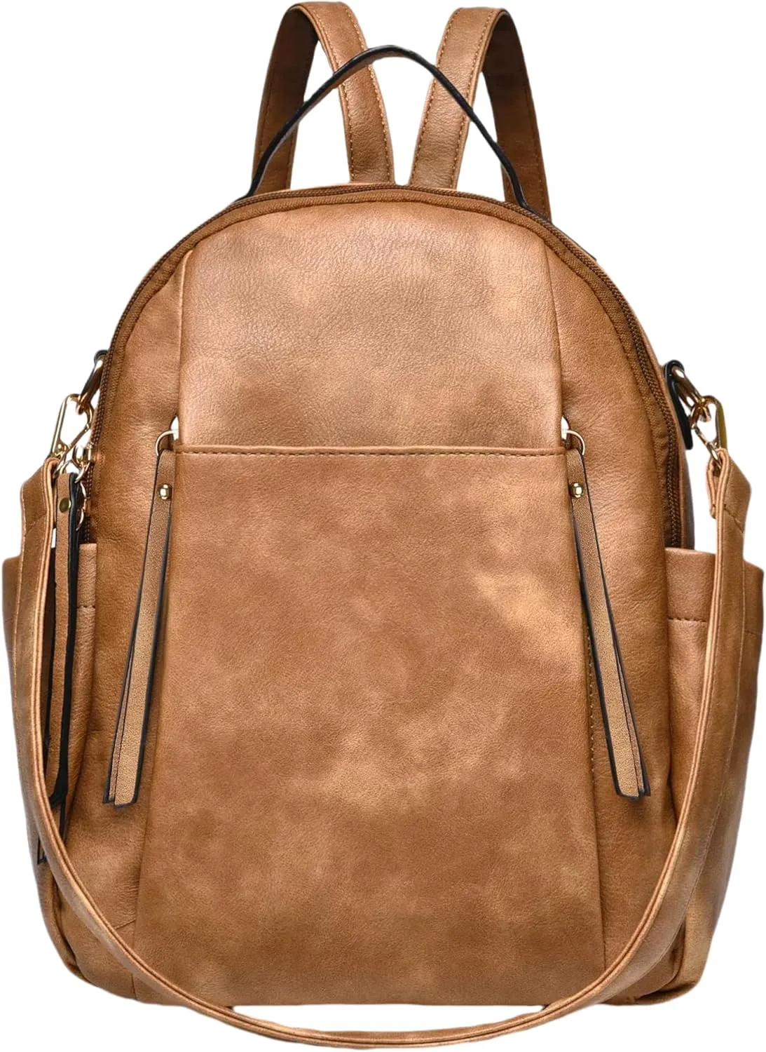 Small Backpack for Women Designer Leather Mini Backpack Purse Ladies Fashion Roomy Shoulder Handbag (Apricot)