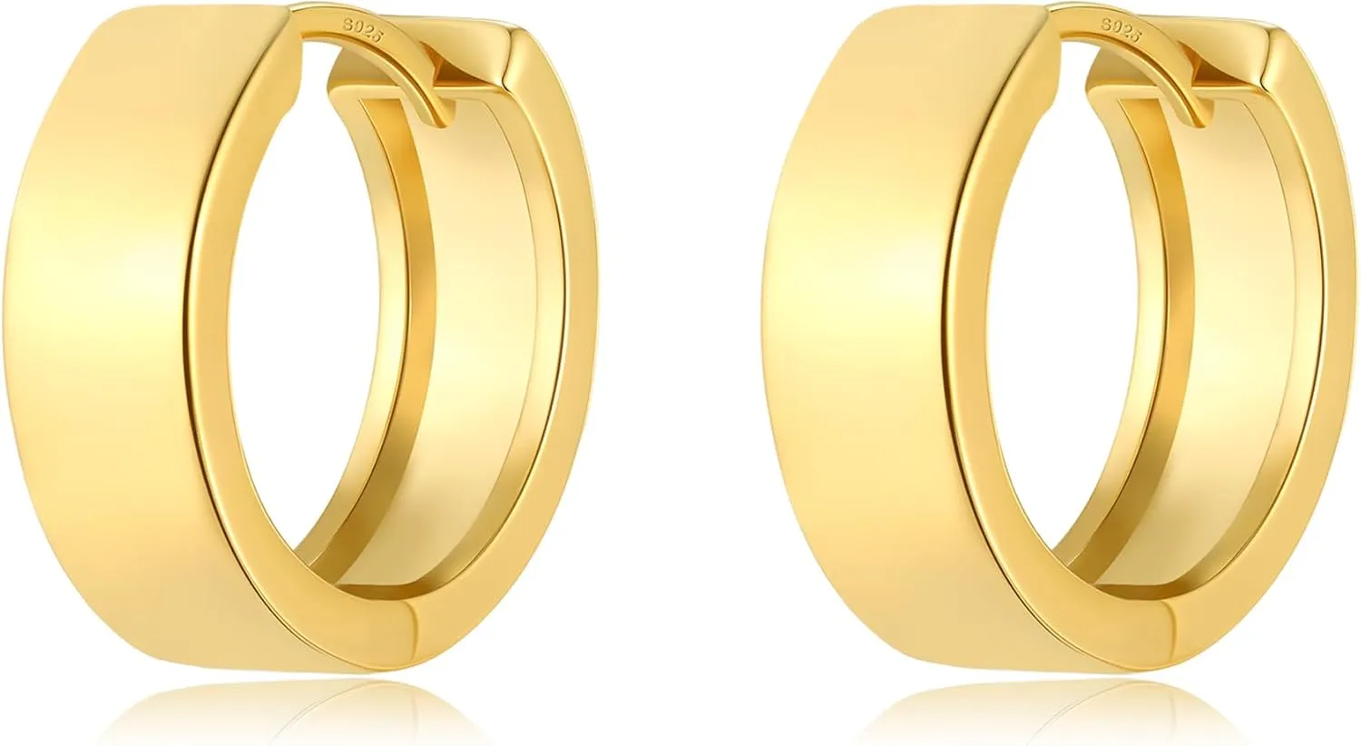 Small Hoop Earrings for Women 14K Gold Plated 925 Sterling Silver Post Huggie Earrings for Women