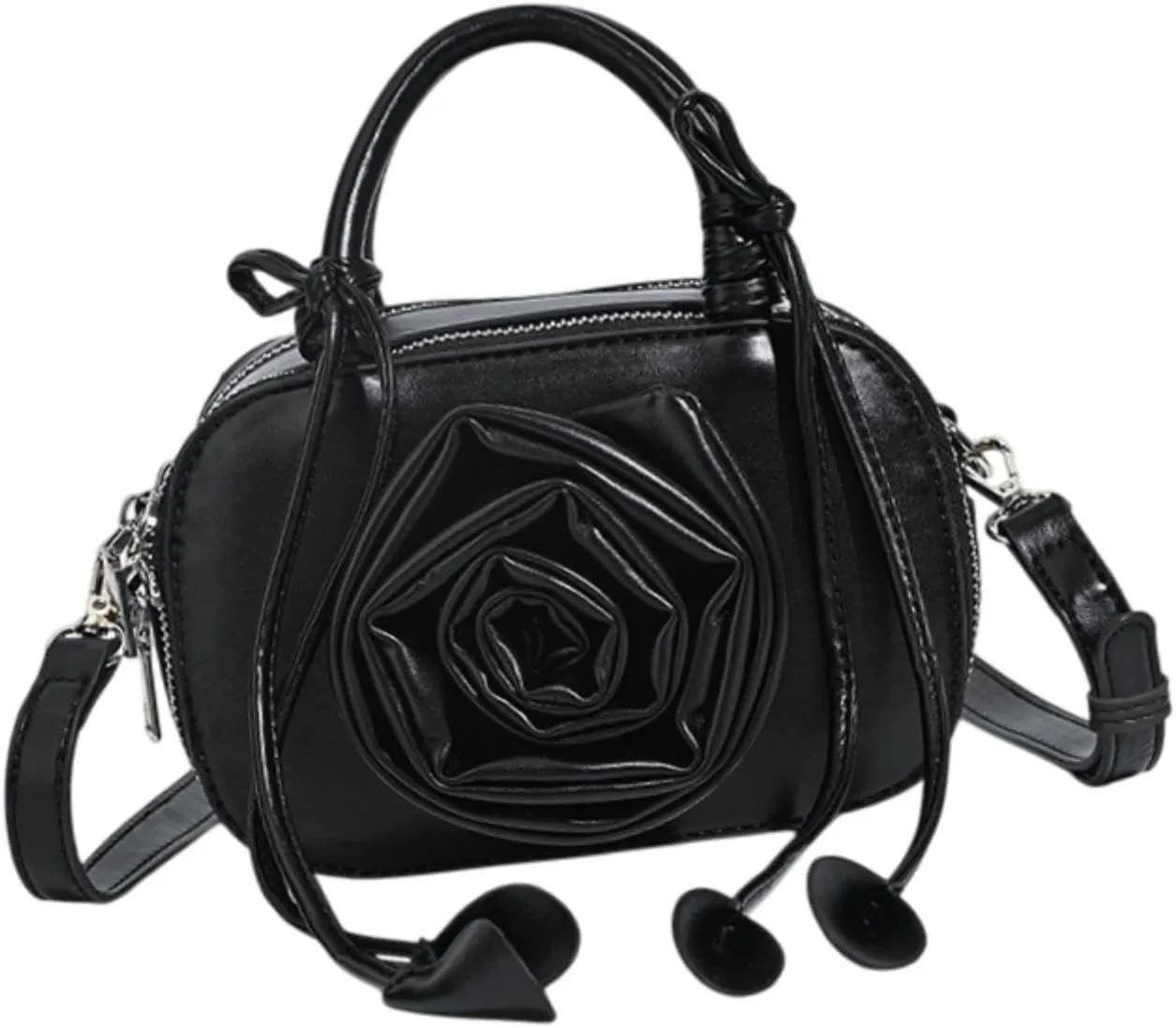 Small Shoulder Bag Casual Solid Color PU Leather Trendy for Women Ladies Satchel