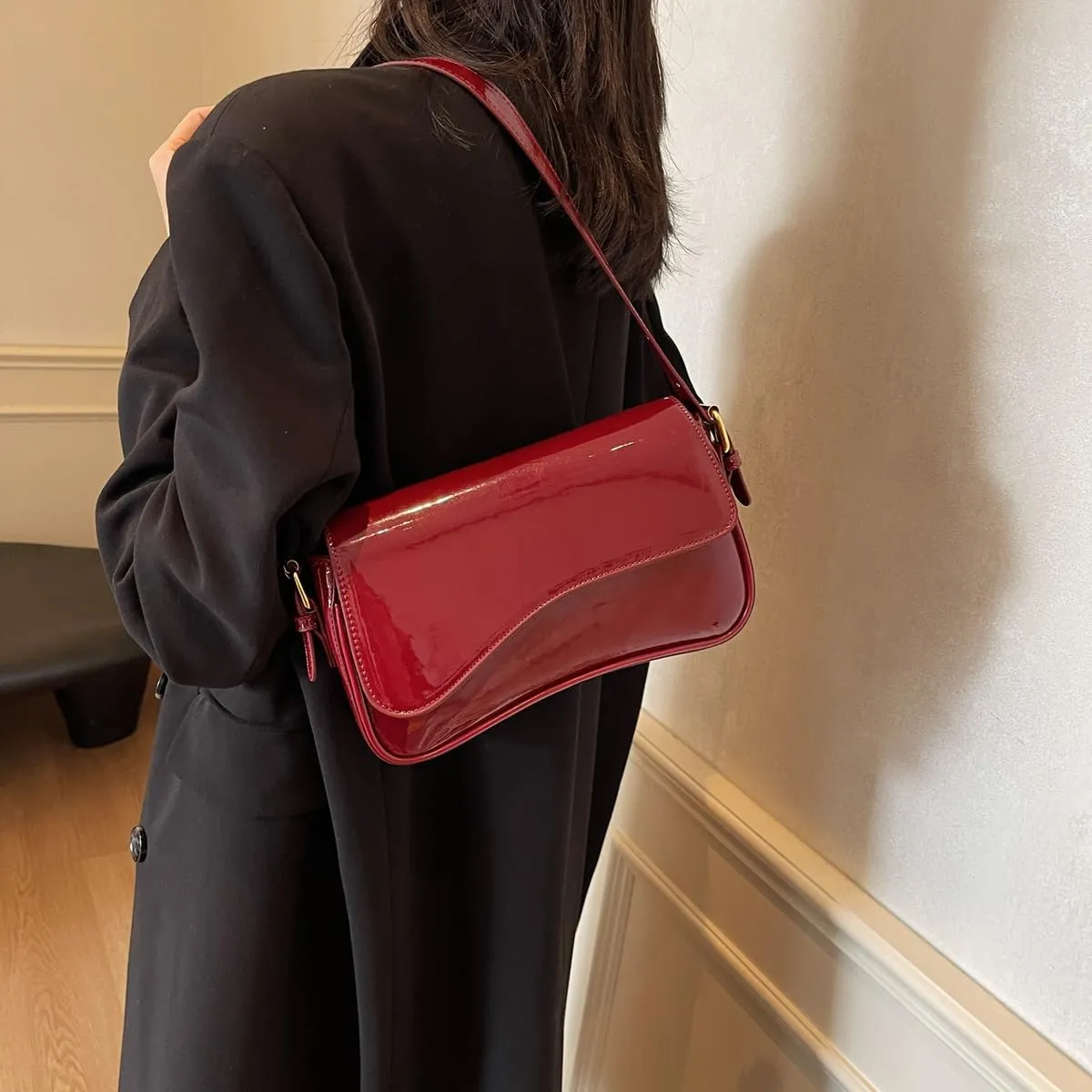 Small Shoulder Bag Y2K Purse for Women Crocodile Handbag Clutch Purse Classic Retro Crossbody Bag Satchel