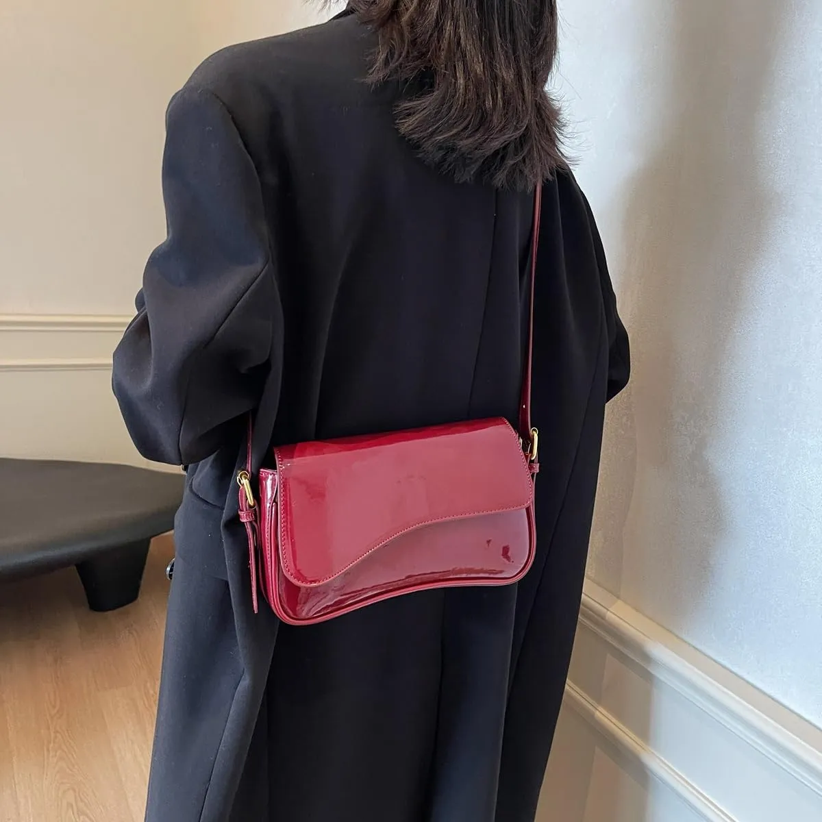 Small Shoulder Bag Y2K Purse for Women Crocodile Handbag Clutch Purse Classic Retro Crossbody Bag Satchel