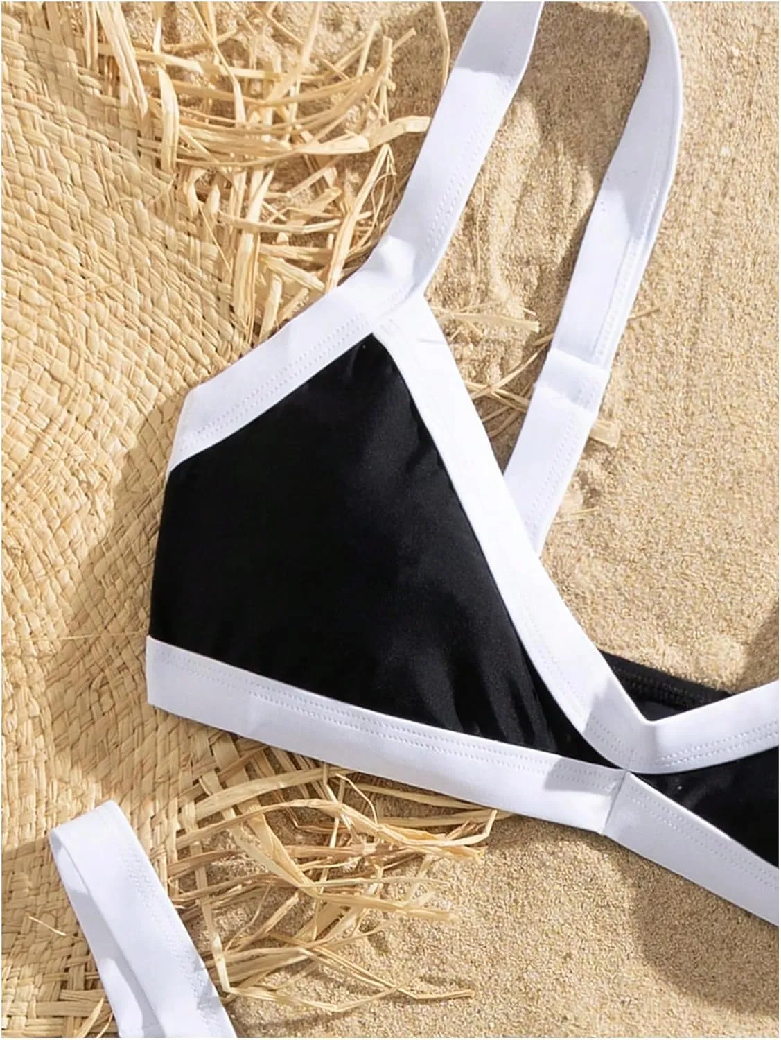 SOLY HUX Women's Two Piece Bathing Suit Color Block Bikini Set Summer Beach Swimsuit