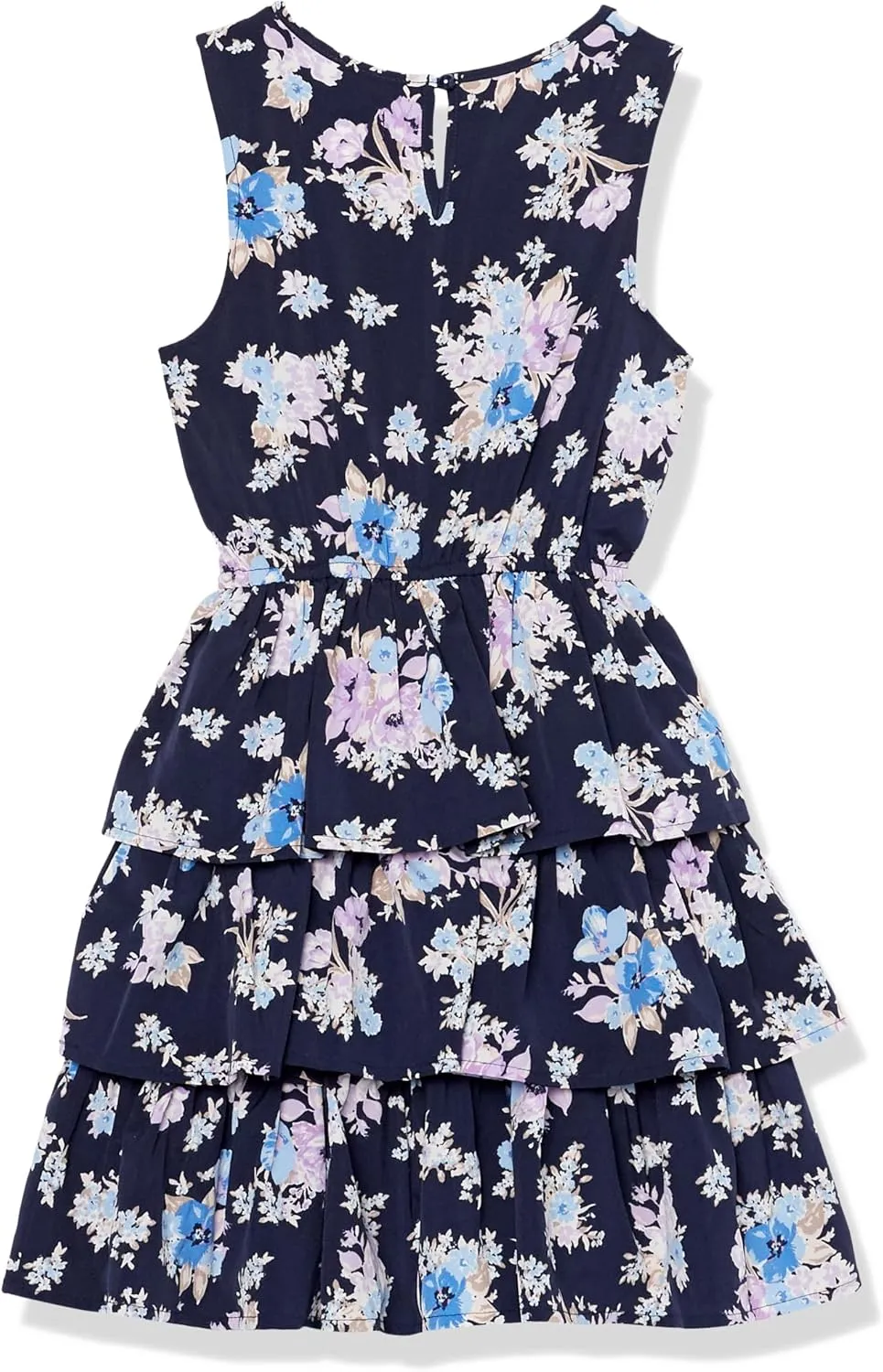 Speechless Girls' Sleeveless Tiered Dress and Tie Front Cardigan