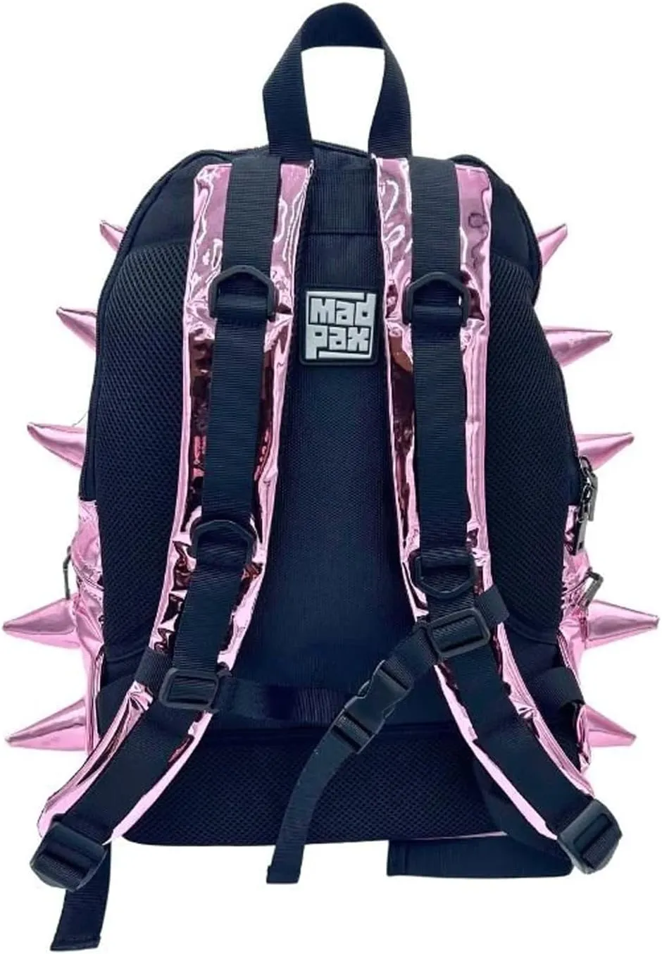 Spike Mirror Mirror Metallic Pink Premium 15" Laptop Backpack for Men & Women, Durable Lightweight Stylish Carry On Unisex Fun Casual Travel Commuter Bag