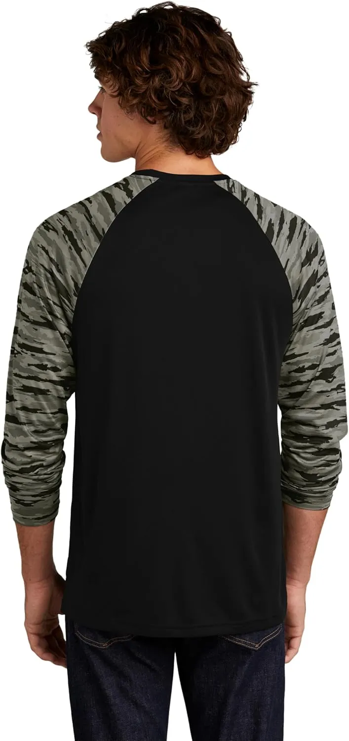 SPORT-TEK Drift Camo Colorblock Long Sleeve Tee