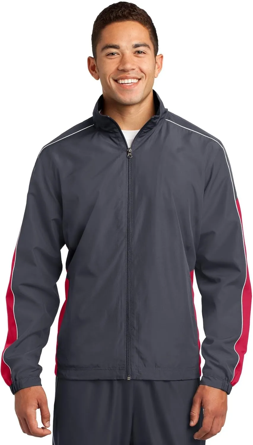 SPORT-TEK Men's Piped Colorblock Wind Jacket