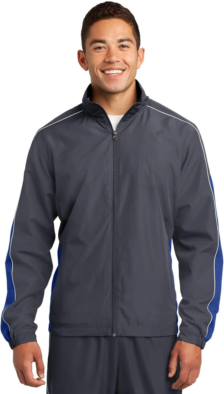 SPORT-TEK Men's Piped Colorblock Wind Jacket