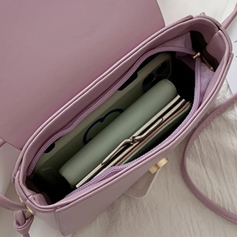 Square Crossbody Shoulder Bag Flap Clutch Bag Retro Satchel Handbag for Girls Casual Satchel Bag