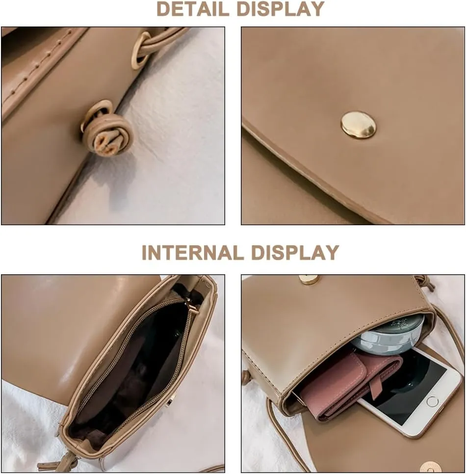 Square Crossbody Shoulder Bag Flap Clutch Bag Retro Satchel Handbag for Girls Casual Satchel Bag
