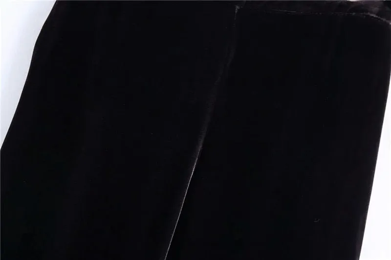 STRAIGHT FIT VELVET PANTS