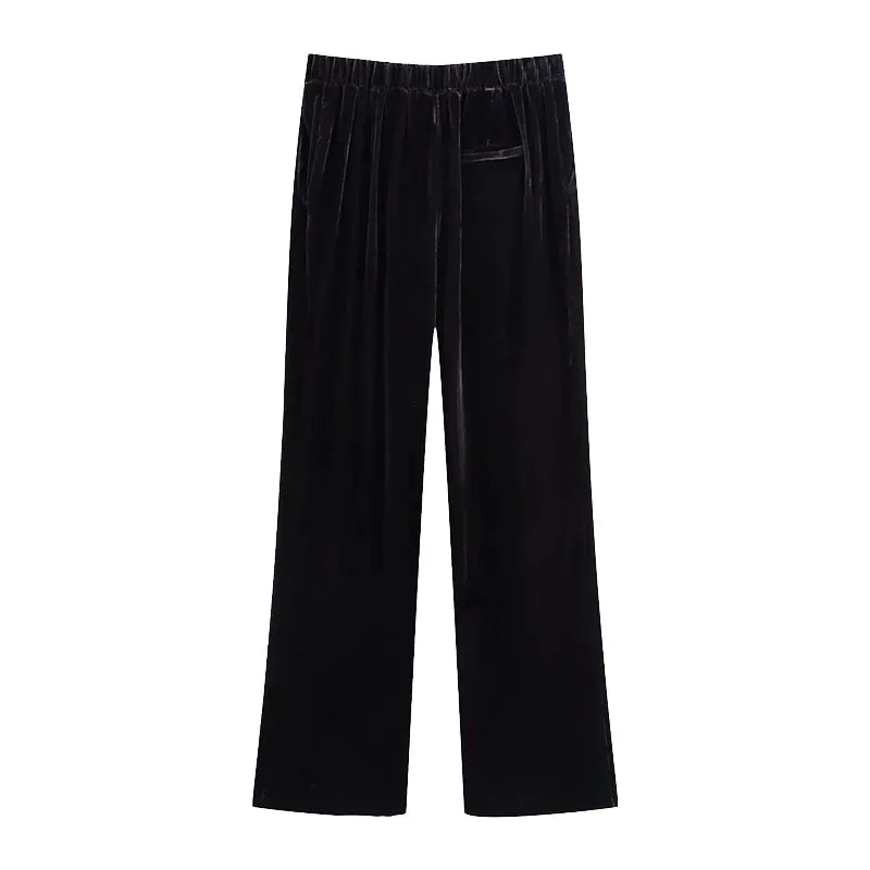 STRAIGHT FIT VELVET PANTS