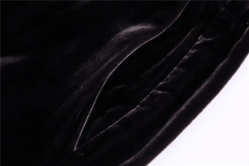 STRAIGHT FIT VELVET PANTS