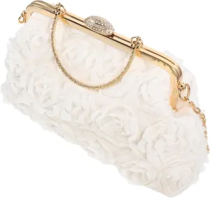 Stylish Chain Bag Women Flower Clutch Evening Purse Large Capacity for Daily Party Wedding for Women and Girls