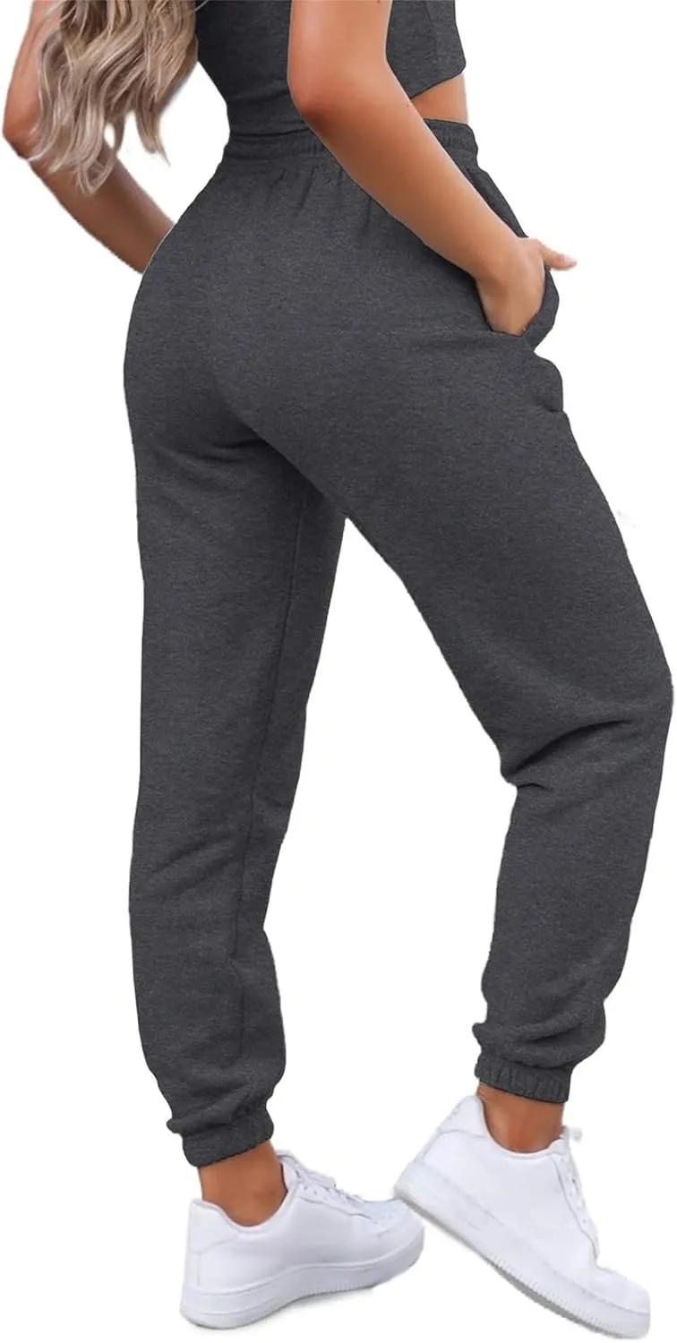 Sweatpants Women Casual High Waisted Athletic Pants Sport Workout Active Baggy Lounge Trousers Loose Tapered Trousers