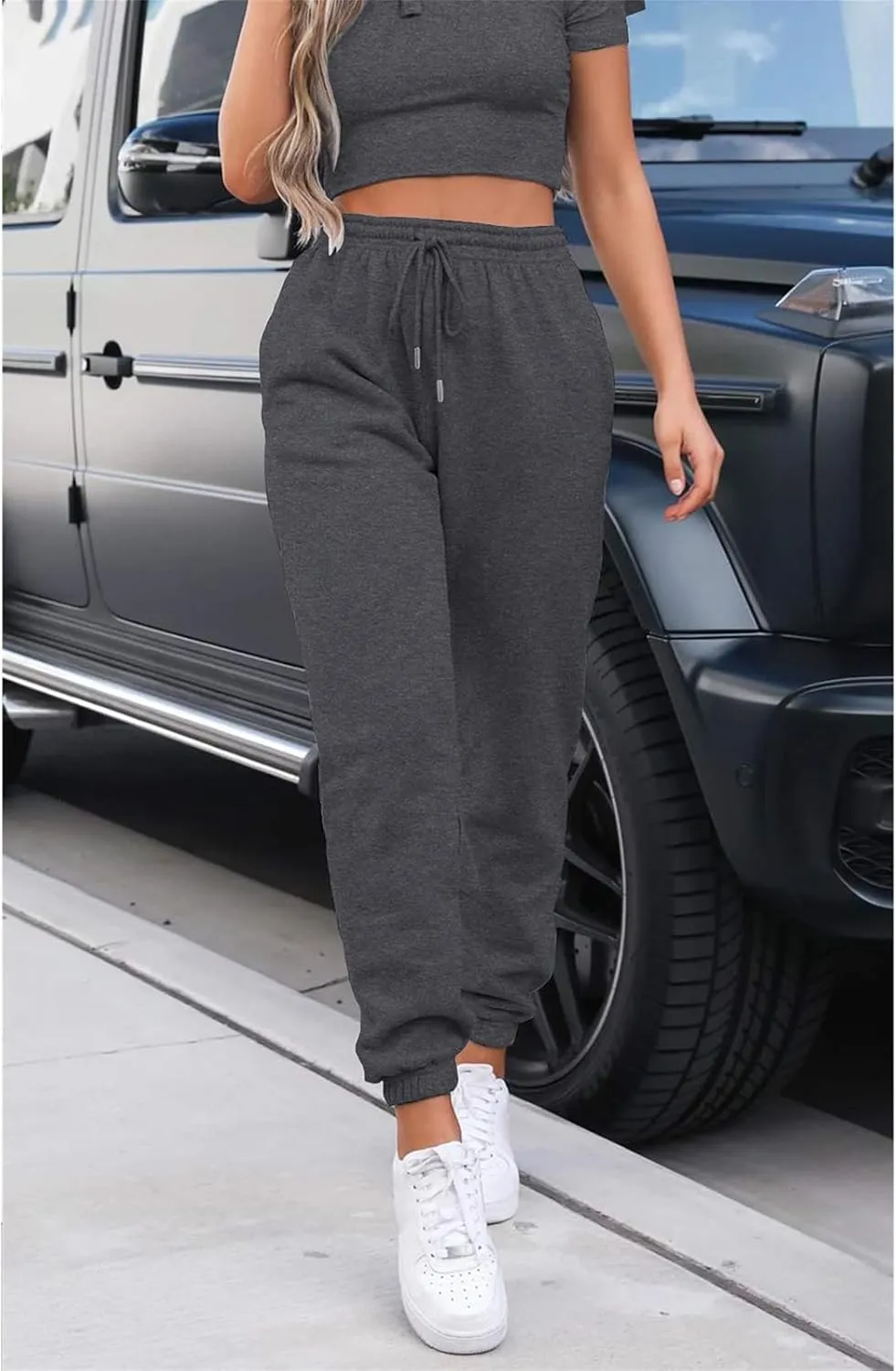 Sweatpants Women Casual High Waisted Athletic Pants Sport Workout Active Baggy Lounge Trousers Loose Tapered Trousers