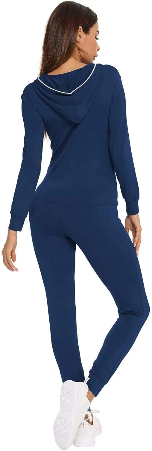 SWOMOG Womens Pajamas Jumpsuits Zip-up Hoodie Union Jumpsuit Romper Long Sleeve Sexy Onesie Bodysuits One Piece Sleepwear