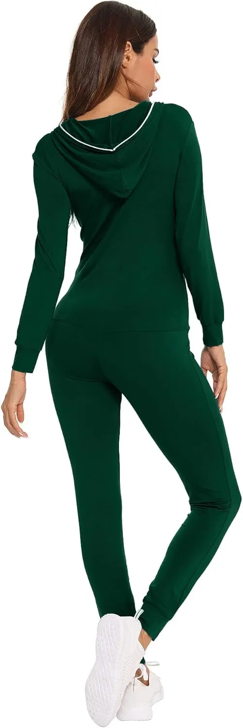 SWOMOG Womens Pajamas Jumpsuits Zip-up Hoodie Union Jumpsuit Romper Long Sleeve Sexy Onesie Bodysuits One Piece Sleepwear