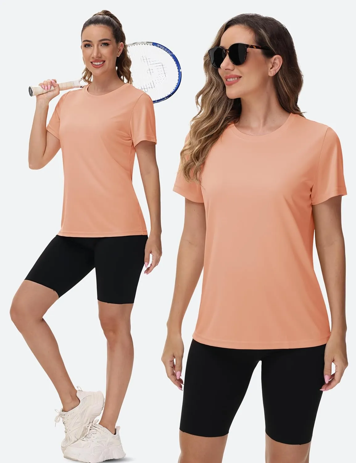 TACVASEN Short Sleeve Shirts for Women Athletic Workout Tops UPF 50  Sun Protection Quick Dry Running T-Shirts