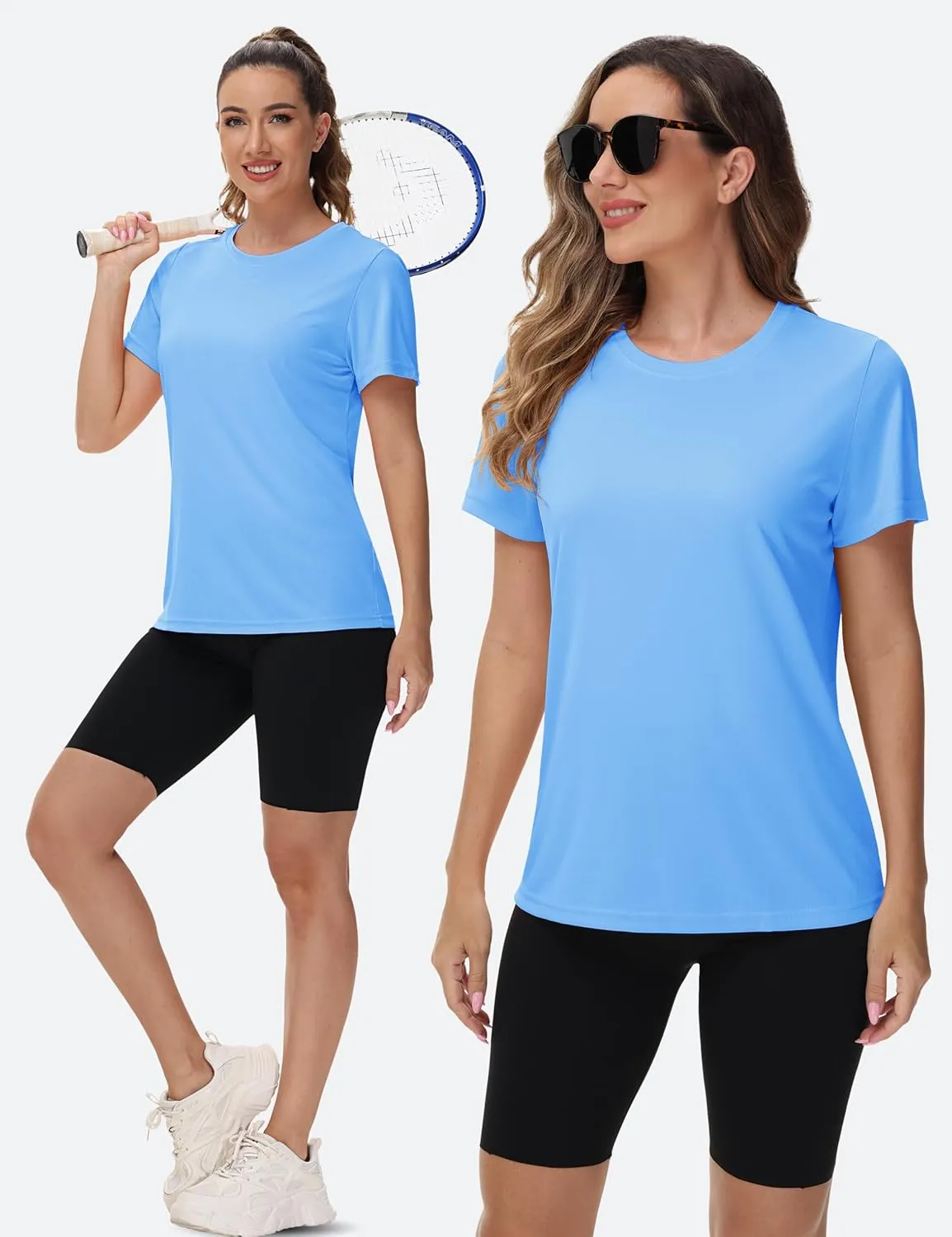 TACVASEN Short Sleeve Shirts for Women Athletic Workout Tops UPF 50  Sun Protection Quick Dry Running T-Shirts