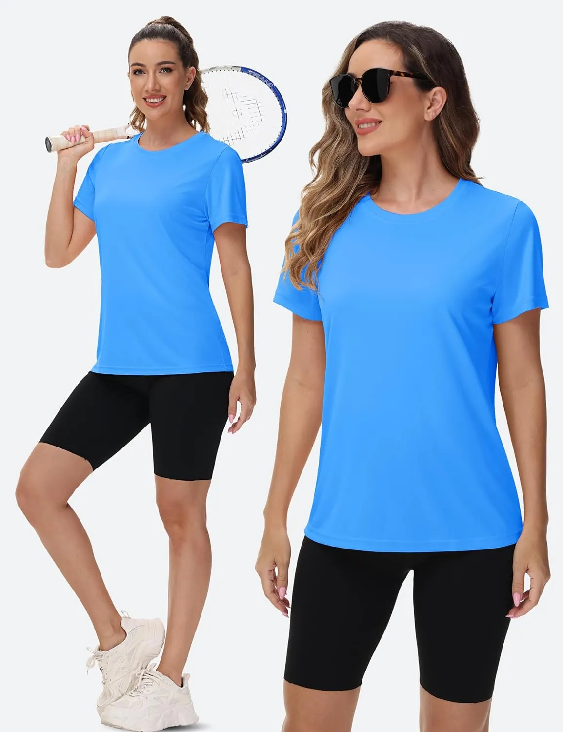 TACVASEN Short Sleeve Shirts for Women Athletic Workout Tops UPF 50  Sun Protection Quick Dry Running T-Shirts