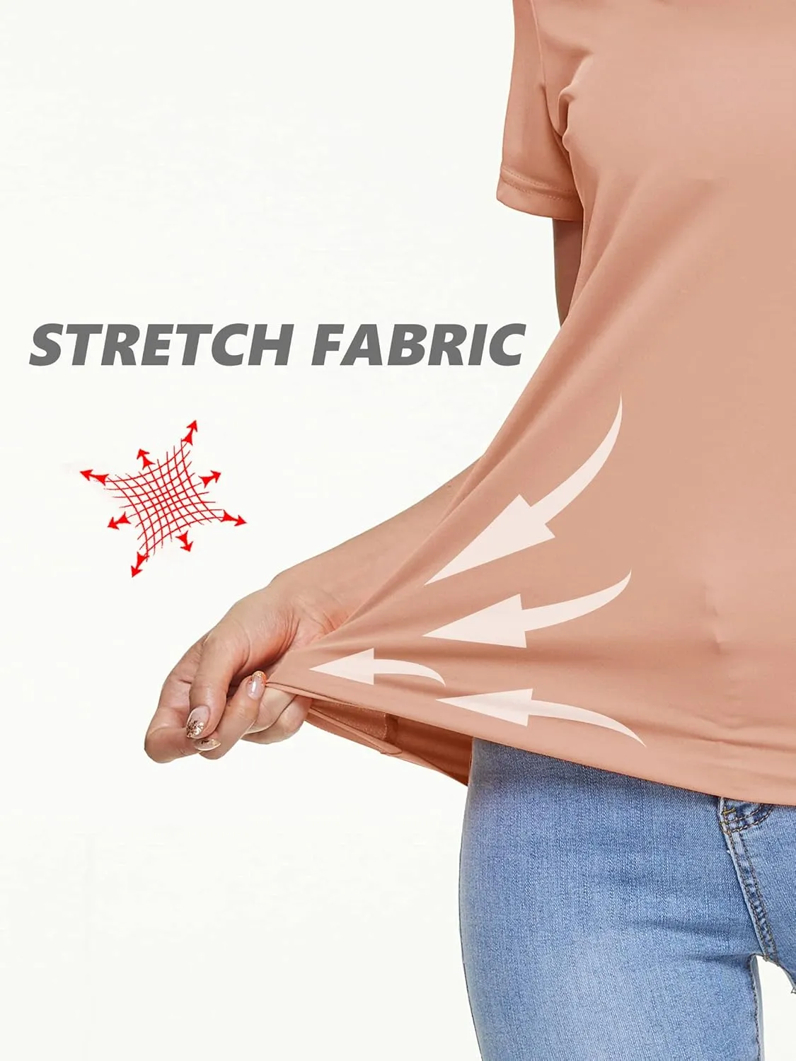 TACVASEN Short Sleeve Shirts for Women Athletic Workout Tops UPF 50  Sun Protection Quick Dry Running T-Shirts