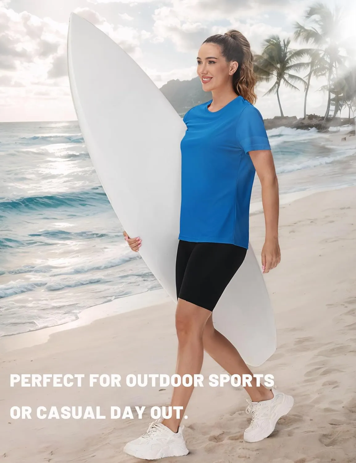 TACVASEN Short Sleeve Shirts for Women Athletic Workout Tops UPF 50  Sun Protection Quick Dry Running T-Shirts
