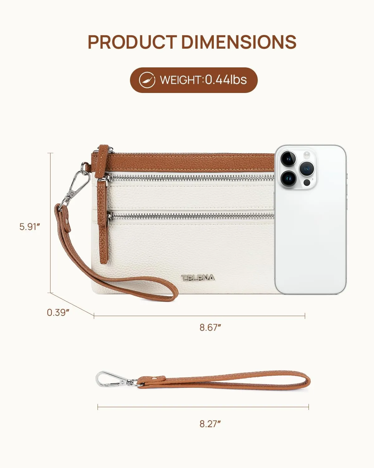 Telena Wristlet Wallets for Women Leather Clutch Purses Ladies Wallet Handbags RFID Blocking Card Holder
