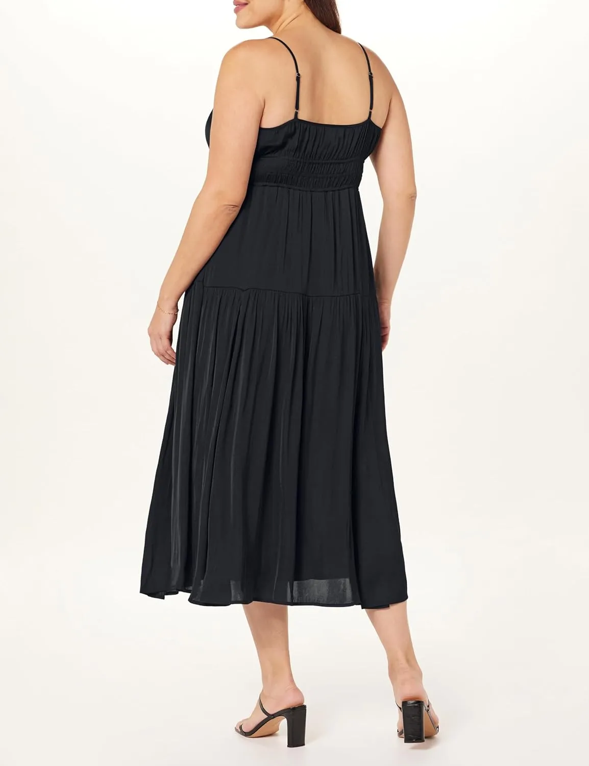 The Drop Women's Tavia Tie-Front Tiered Maxi Dress