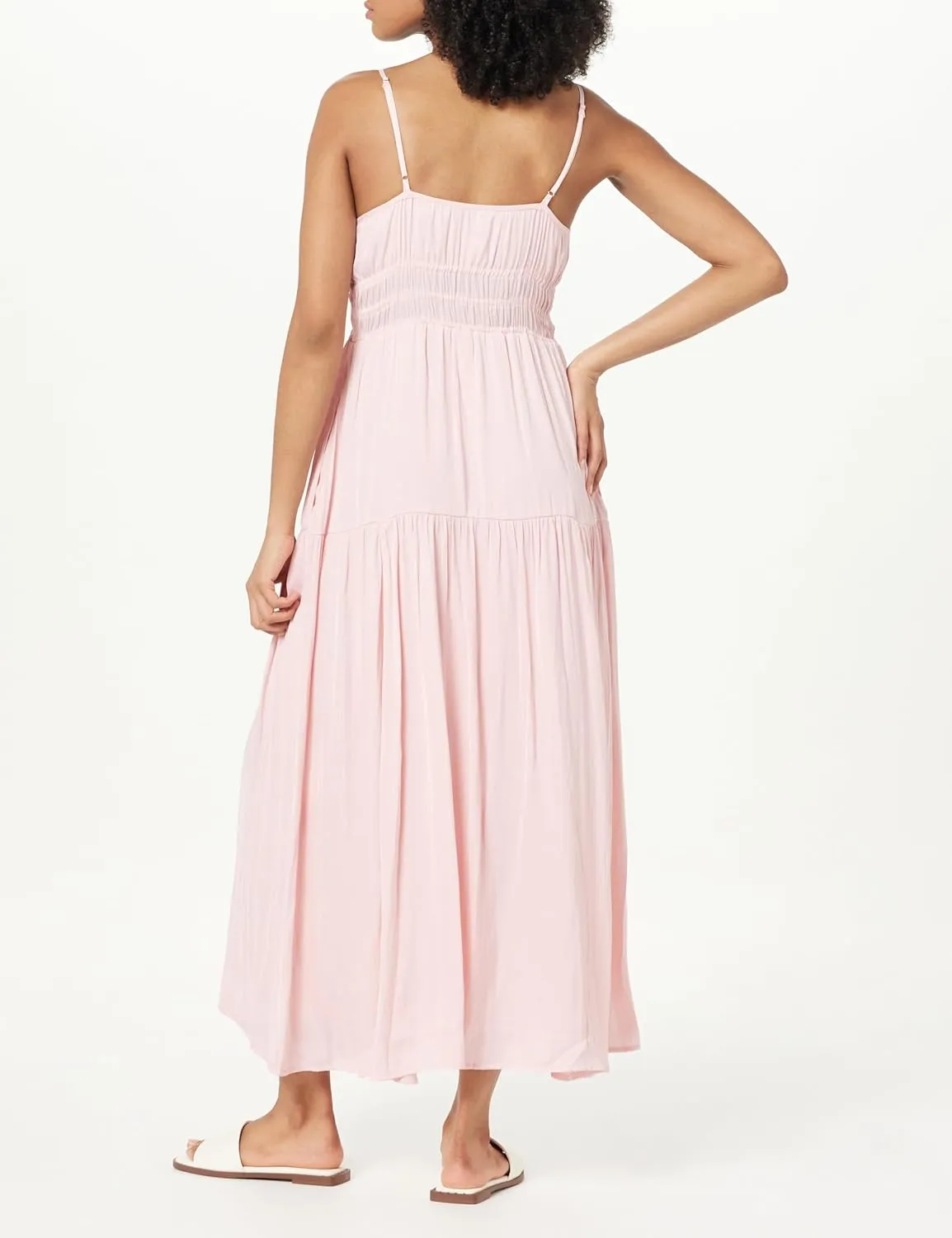 The Drop Women's Tavia Tie-Front Tiered Maxi Dress
