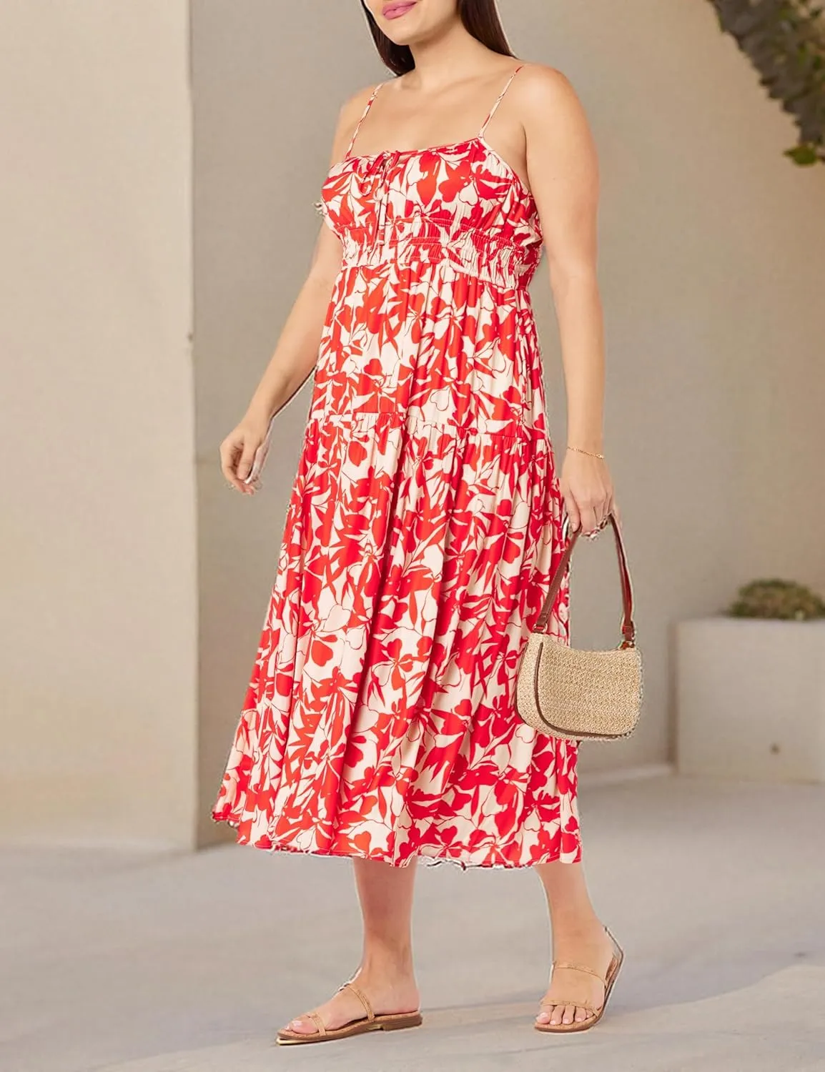 The Drop Women's Tavia Tie-Front Tiered Maxi Dress