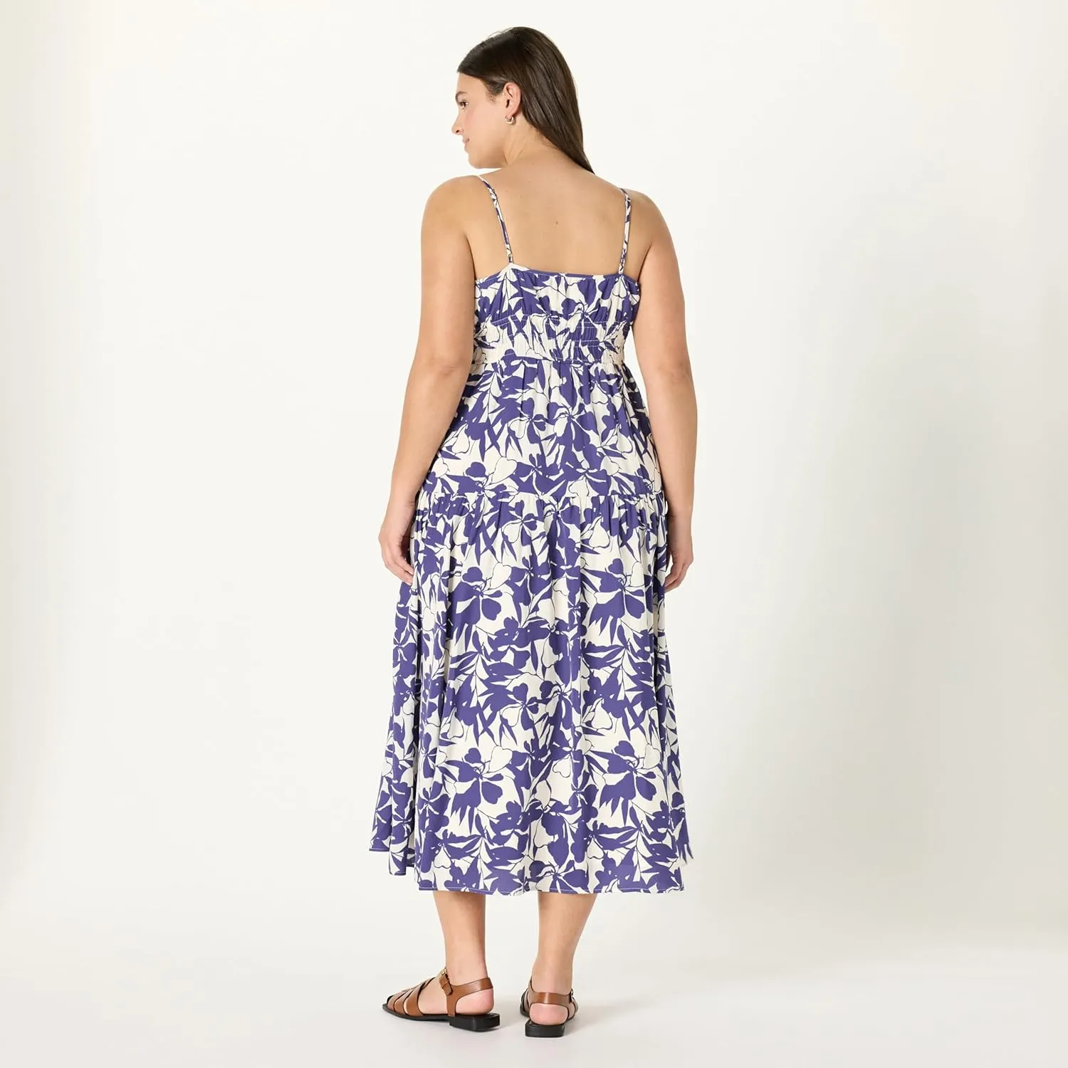 The Drop Women's Tavia Tie-Front Tiered Maxi Dress
