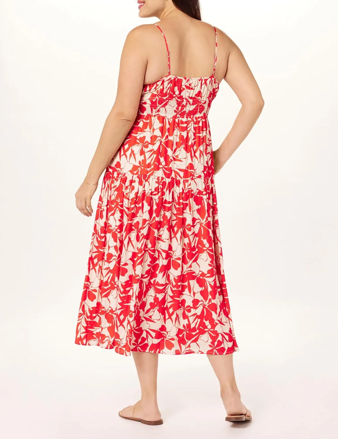 The Drop Women's Tavia Tie-Front Tiered Maxi Dress
