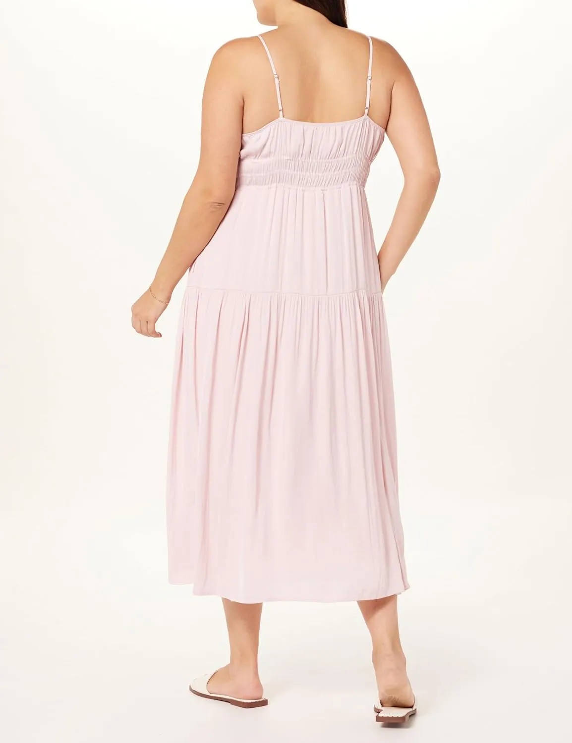 The Drop Women's Tavia Tie-Front Tiered Maxi Dress