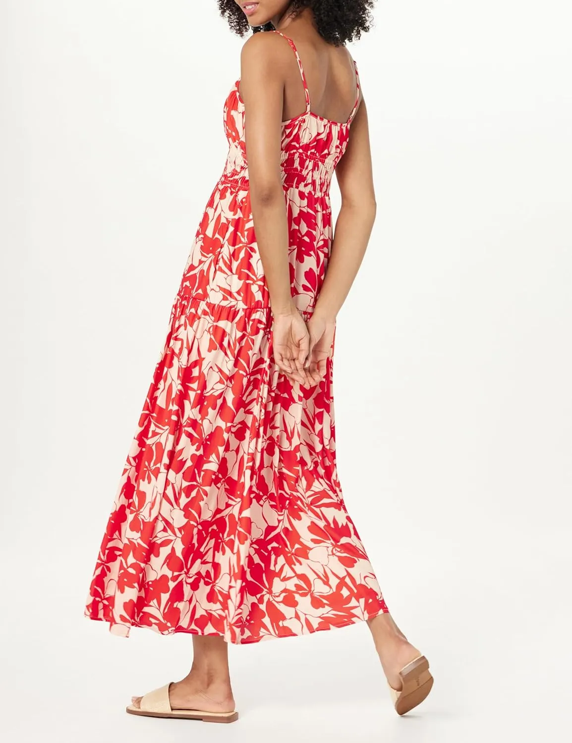 The Drop Women's Tavia Tie-Front Tiered Maxi Dress