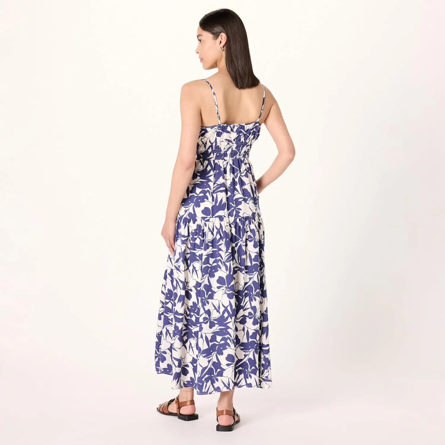The Drop Women's Tavia Tie-Front Tiered Maxi Dress