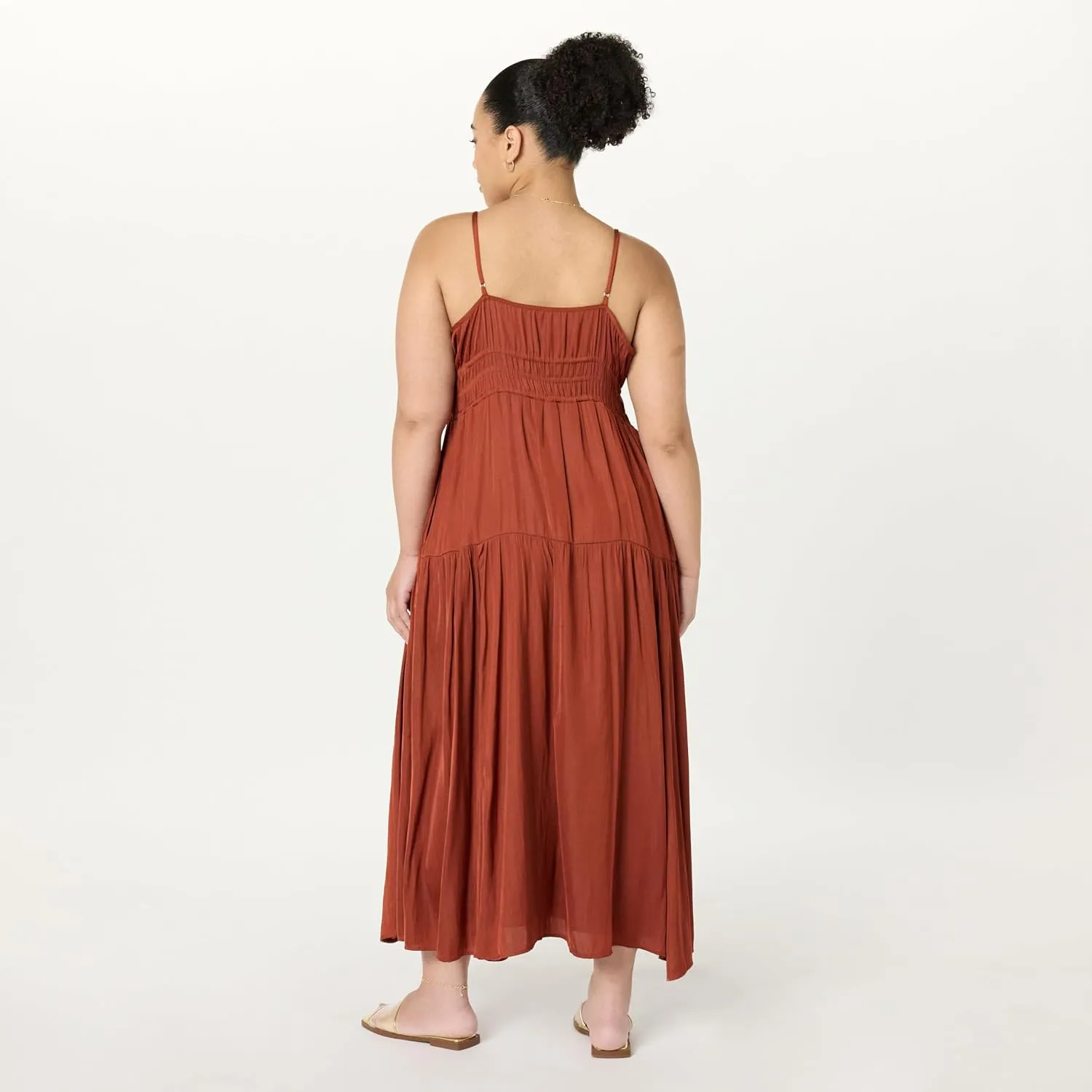 The Drop Women's Tavia Tie-Front Tiered Maxi Dress