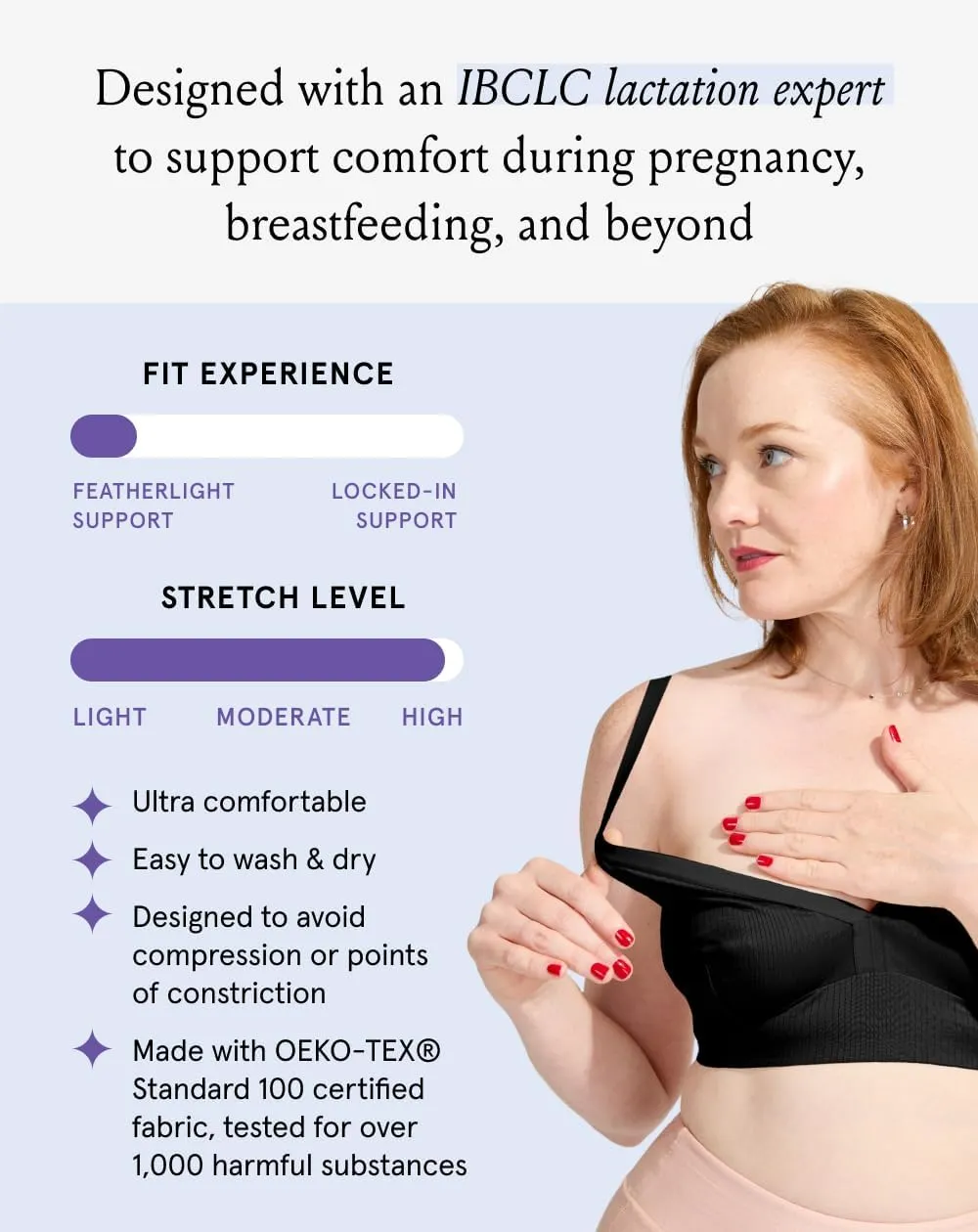 The Effortless Bra for Pregnancy, Postpartum & Nursing, Soft, Seamless, Stretchy & Wireless Pull-Down Maternity Bra