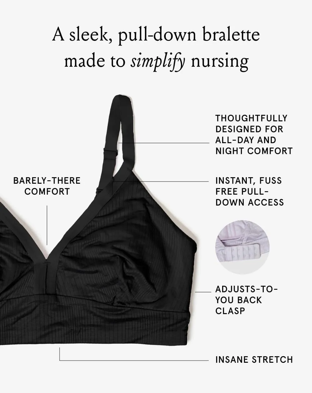 The Effortless Bra for Pregnancy, Postpartum & Nursing, Soft, Seamless, Stretchy & Wireless Pull-Down Maternity Bra