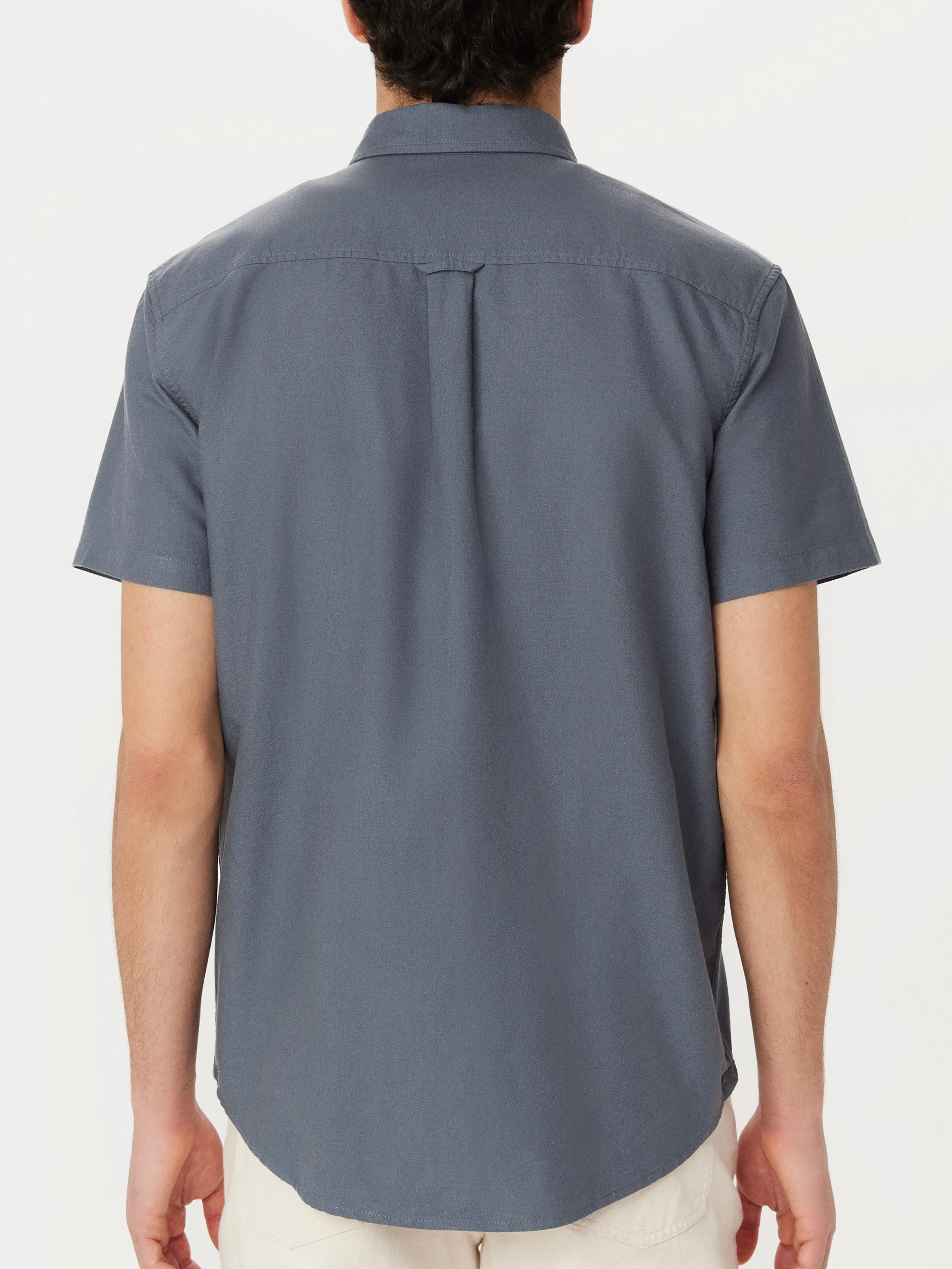 The Jasper Short Sleeve Oxford Shirt in Storm Blue