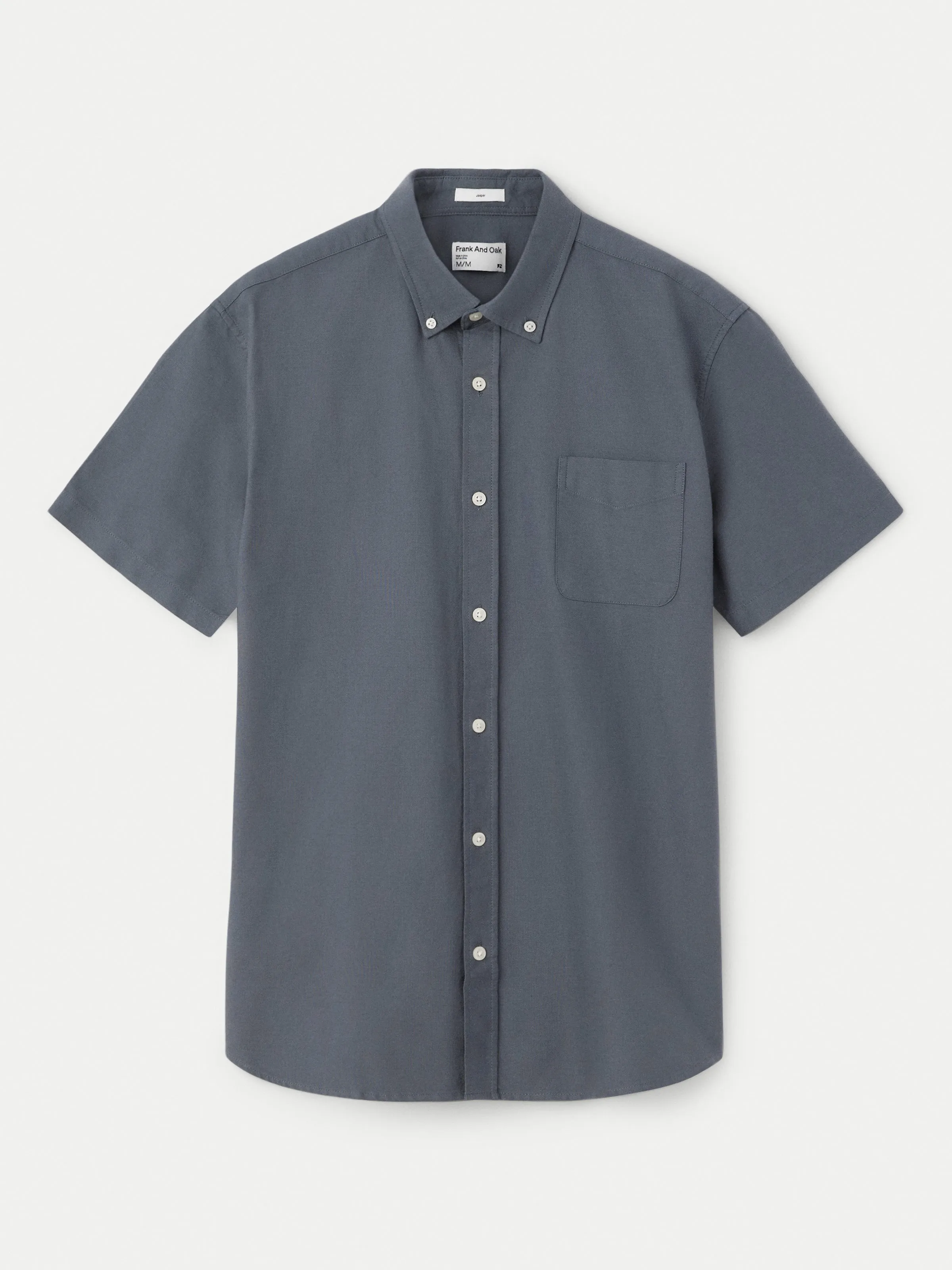 The Jasper Short Sleeve Oxford Shirt in Storm Blue