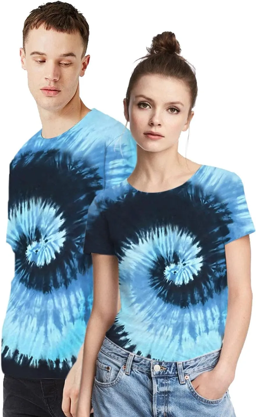 Tie Dye Shirts for Men Women, Short Sleeve Mens Tie Dye Shirts, Mens Women Rainbow Tie Dye T Shirts,Size:S-5XL