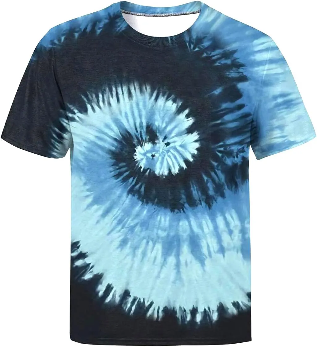 Tie Dye Shirts for Men Women, Short Sleeve Mens Tie Dye Shirts, Mens Women Rainbow Tie Dye T Shirts,Size:S-5XL